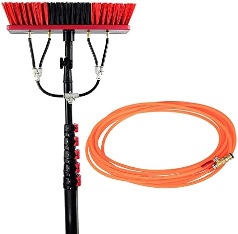 Telescopic Glass Cleaning BrushWindow Cleaning Pole Cleaner Kit 3.6M-12M Hose Pole Cleaning Brush Equipment Extendable Outdoor Cleaning Tools Photovoltaic and Solar Pan