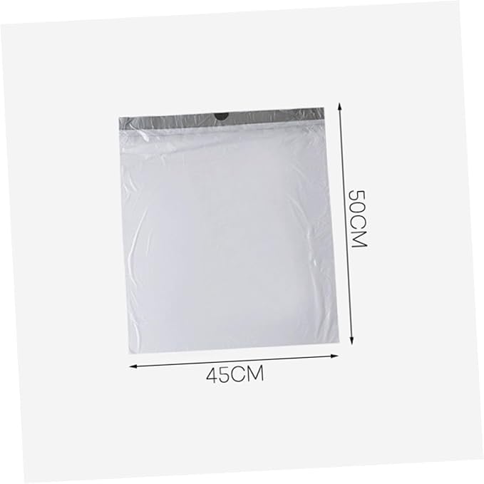 Portable Drawstring Trash Bags 90pcs Disposable Rubbish Bags with Handles Gray and White for Kitchen and Household Waste Disposal Random Color