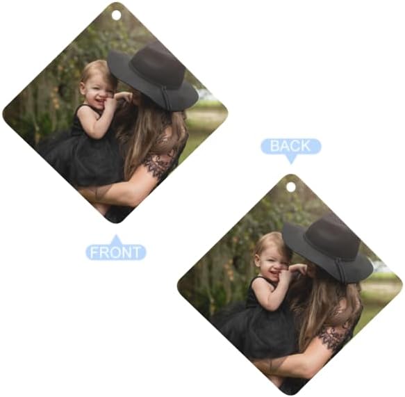 Personalized Air Freshener for Car - Double Sided Photo Custom Car Scents Air Freshener Gift for Valentine’s Day Birthday Ideal for Car Wardrobe Bathroom Hanging Ornaments (Rhombus 5pcs)