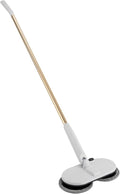 Electric Mop White Cordless Spin Mop with 2 Spare Pads &amp Adjustable Tube Modern Low Noise Electric Mops for Hardwood Tile Floors 60 mins Working Time