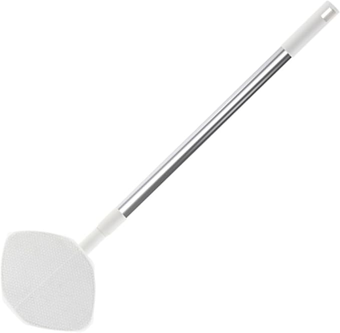COHEALI Retractable Handle Dust Mop with Microfiber Cloth No Wash Floor Cleaning Mop for Home Use White Triangle Suitable for Household Surfaces