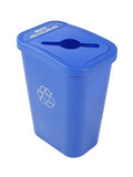 City Box 10 Gallon Mixed Recycling Bin with Lid for Residential Business and Commercial Recycling - NYC Compliant - Blue