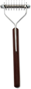 Mars Coat King Dematting Undercoat Grooming Rake Stripper Tool for Dogs and Cats Stainless Steel with Wooden Handle for Thick Coats 8-Blade Stripper for Groomers Pet Owners