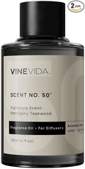 VINEVIDA Mahogany Teakwood Fragrance Oil for Cold Air Diffusers - 4 Fl Oz - Essential Oils for Diffuser Oil Refill &amp Air Freshener Room Spray (Pack of 2)
