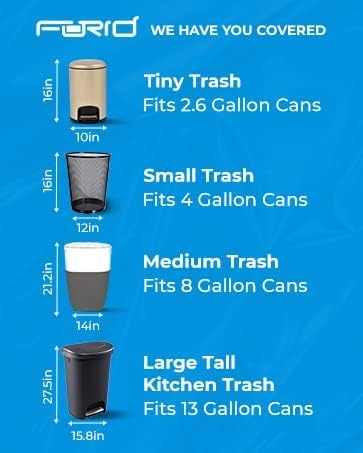 FORID Clear Small Trash Bags 4 Gallon Garbage Bags Wastebasket Bin Liners 330 Count Plastic Trash Bags for Bathroom Bedroom Office Trash Can 15 Liters - Durable &amp Thick Trash Bag (Pack of 2)