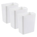 Kiddream 3 Pack 4.5 Gallon Deskside Wastebasket Plastic Slim Trash Can White