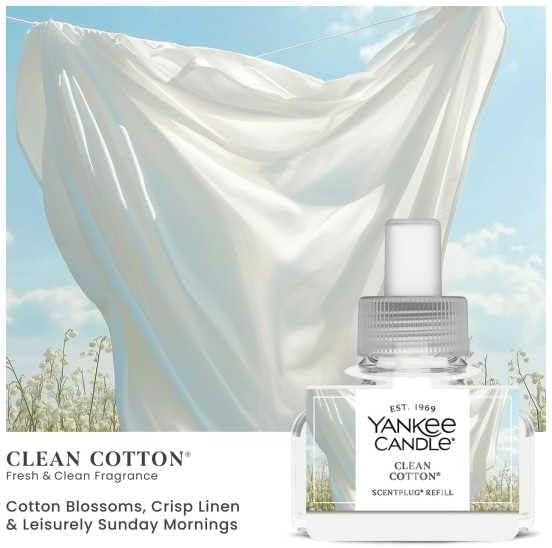 Yankee Candle Fresh Harmony Variety Pack - Scent Plug Diffuser Organic Pattern Blue Scent Plug Refill Lemon Lavender and Clean Cotton Variety Pack