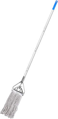 Heavy Duty Cotton Mop with Long Handle Versatile Wet Dry Cleaning Tool for Hardwood Tile Laminate and Floors Comfortable Non Slip Grip for Effortless Stain Removal