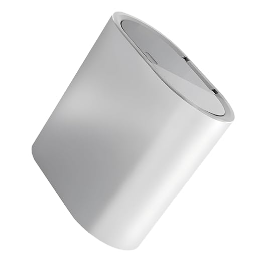 ABOOFAN Lidded Trash Bin Capacity Press Type Waste Basket for Kitchen Bathroom Bedroom Portable Nordic Style Waste Container for Home Use Compact Design Easy to Move