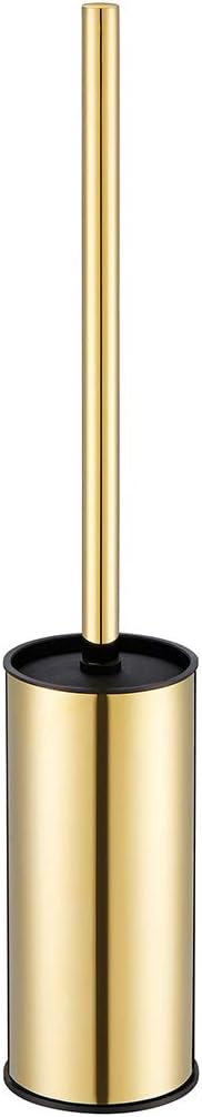 BGL Toilet Brush Holder Gold Stainless Steel 304 Gold Round Freestanding Toilet Bowl Brush and Holder for Bathroom