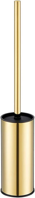BGL Toilet Brush Holder Gold Stainless Steel 304 Gold Round Freestanding Toilet Bowl Brush and Holder for Bathroom