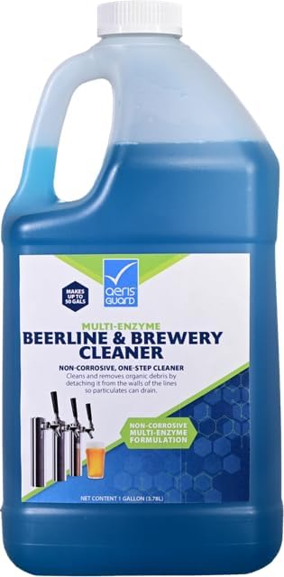Multi-Enzyme Beer Line Cleaner Liquid - Non-Corrosive Removes Organic Buildup - 1 Gallon