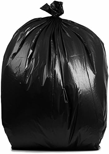 PlasticMill Contractor Bags Heavy Duty - Commercial Industrial Garbage Bags - Black Construction Trash Bags - Outdoor Garden Trash Bags 65-Gallon 3 Mil 50x48 (50-Count)