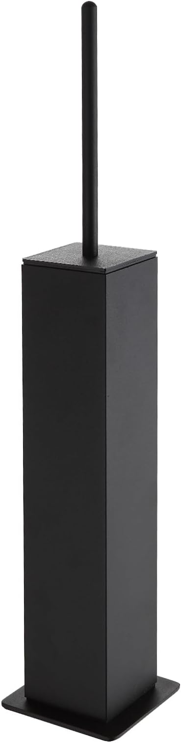 BGL Toilet Brush with Holder Set Matte Black Aluminium Standing for Bathroom Toilet Bowl Cleaner Brush and Holder Set Square Design