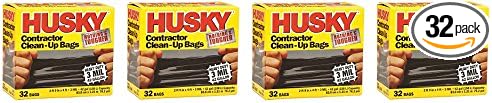 Husky HK42WC032B 42-Gallon Contractor Clean-Up Bags 32-Count (4-32-Count)