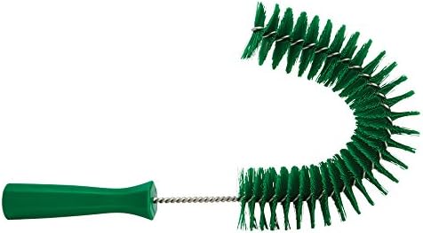 Vikan 53722 Hook Brush - 14.17-Inch Curved BPA-Free Pipe Tube and Gutter Cleaner Compatible with Vikan Extension Poles Green