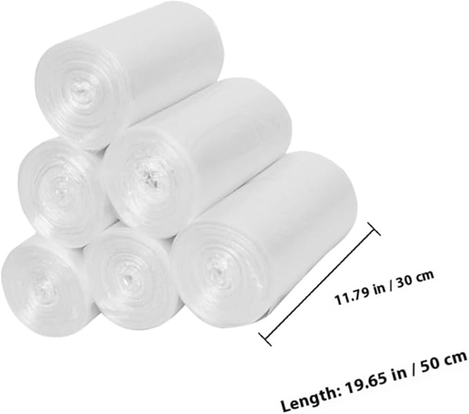 BESPORTBLE 6 Rolls Thickened Plastic Garbage Bags for Kitchen and Bathroom 45x50cm Flat Mouth Disposable Trash Bags Home Use with Perforated Tear Line