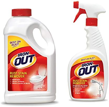 Iron Out Rust Stain Remover Powder 4 lb 12 oz and Powerful Gel Spray 24 fl oz