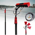 Water Fed Pole Kit 12-39ft Length Water Fed Brush Telescopic Water Fed Cleaning System Outdoor Window Cleaner w/180° Rotatable Brush Head Cleaning Tool for Conservatory Roof18FT/5.4M