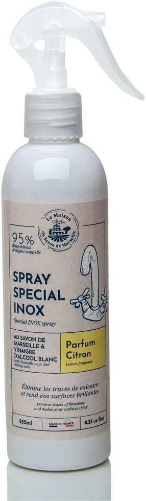 Maison du Savon de Marseille – Kitchen and Bathroom - Stainless-Steel and Chrome Cleaner - 8.45Fl oz