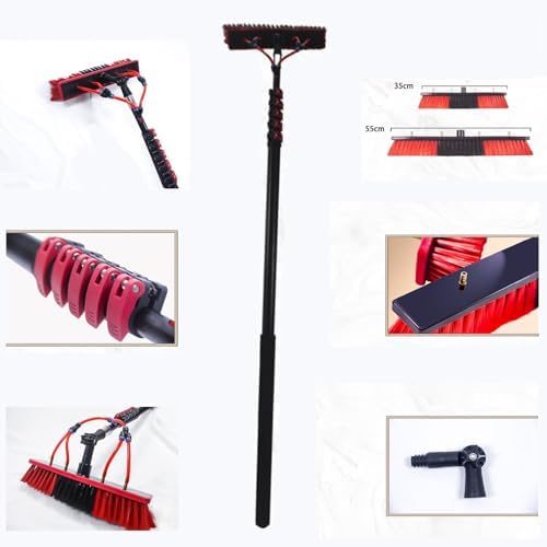 Glass Cleaning Brush Home Water Fed Telescopic Pole Kit Solar Panel Brush Rotating for Photovoltaic PanelTelescopic Solar Panel Cleaning Brush - 6m High Pole Cleaner with 35cm Brush Head fo