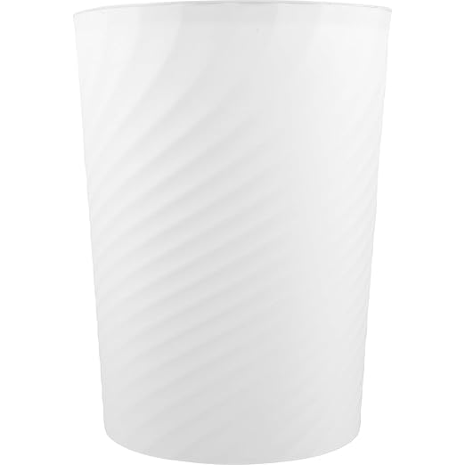 BESPORTBLE Large White Plastic Trash Can with Presser Ring Open Top Bathroom Wastebasket and Office Garbage Bin for Home Kitchen Bedroom Sturdy Threaded Design