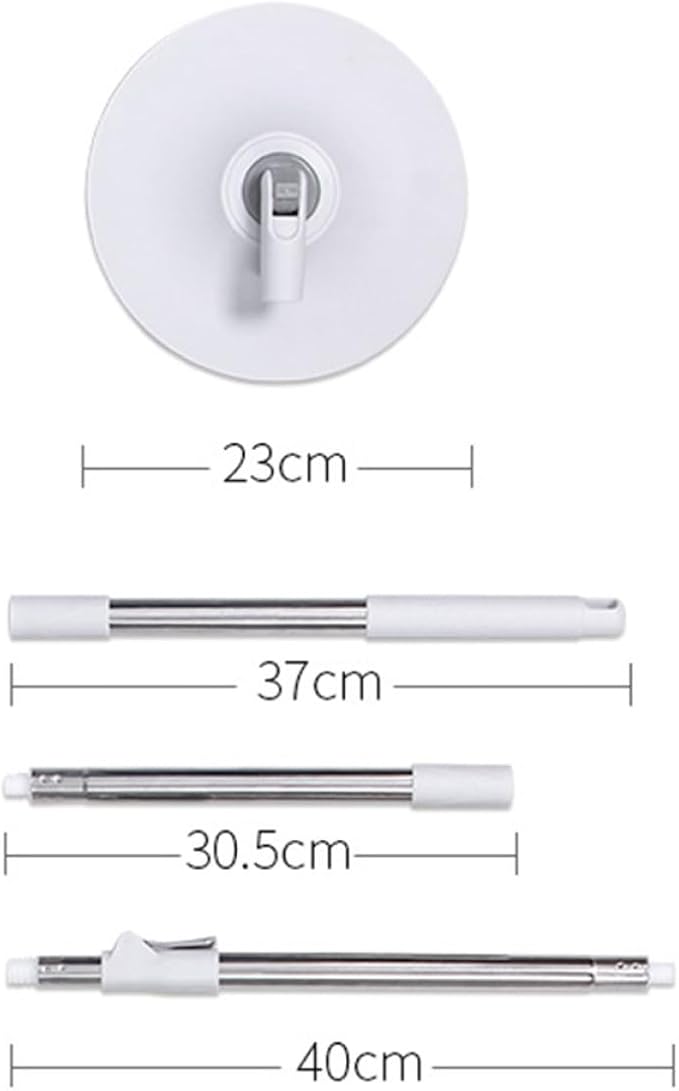 Rotary Mop with Sewage Separation and Free-Hand Wringing Gray-White Handle Round Absorbent Microfiber Head for Laminate and Hardwood Floor Cleaning at Home
