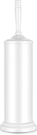 Stainless Steel Toilet Brush and HolderToilet Bowl Brush with Long Handle for BathroomToilet Brushes-Space SavingCovered Brush Durable Deep CleaningSplash Resistant (White)