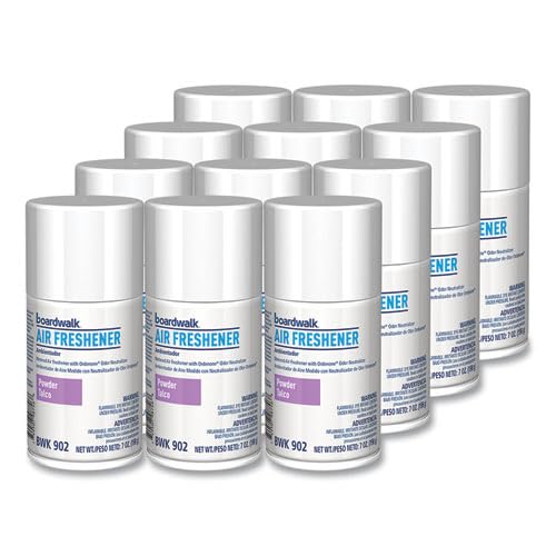 Boardwalk Metered Air Freshener Refill 12-Pack 7 oz Aerosol Spray Powder Mist Scent Fits Most Standard Dispensers Lasts For 30 Days
