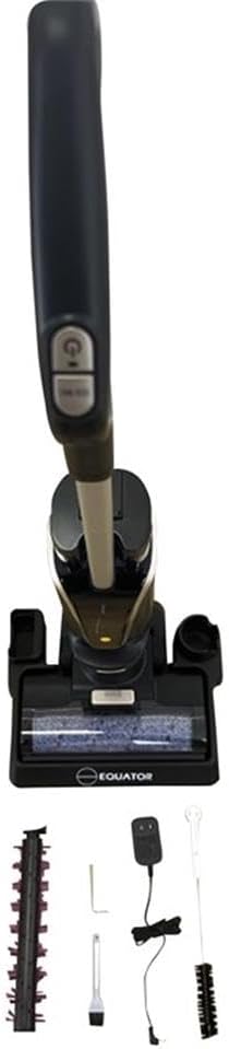 Equator Smart 3-in-1 Vacuum Sweeper Mop for Floor + Carpet Self-Cleaning Voice Prompt 8 lbs (Black)