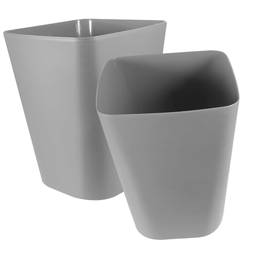 Healifty 2Pcs Square Trash Can Lid Plastic Garbage Bin for Bathroom and Office Compact Wastebasket for Home or Restaurant Easy to Clean and Organize