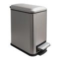 5 Liter / 1.3 Gallon Trash Can with Removable Liner Soft Close lid &amp Step Pedal Stainless Steel Trash Bin for BathroomBedroomHome OfficeGrey