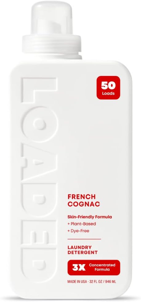 Loaded Laundry Detergent Luxury Cologne Scented | 50 Loads | Leather &amp Oak | Skin-Friendly &amp Plant-Based | Made in USA | 32 oz