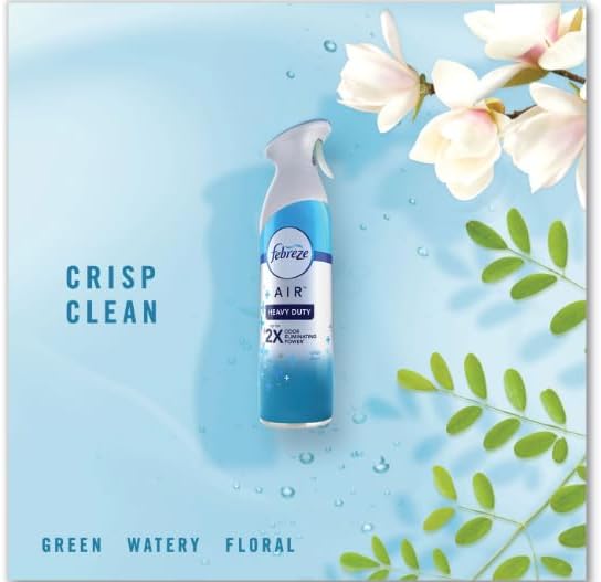 Febreeze Air Mist Heavy Duty Crisp Clean 2 Pack 2X Odor-Eliminating Power