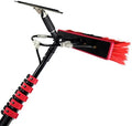 Glass Cleaning Brush Home Water Fed Telescopic Pole Kit Solar Panel Brush Rotating for Photovoltaic Panel12-36ft Window Cleaning Pole w/Squeegee Water Fed Telescopic Brush Extendable Sola