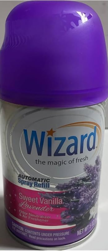 Wizard Automatic Spray 5Oz Refill (Package May Vary) Pack of 6 (sweet vanilla lavender 6)