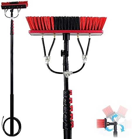 Water Fed Telescopic Brush Length Water Fed Brush Photovoltaic Panel Cleaning Window Clean Suitable for Window Glass Solar Panel35cmbrush-39.4FT/12M55cmbrush-19.7FT/6M