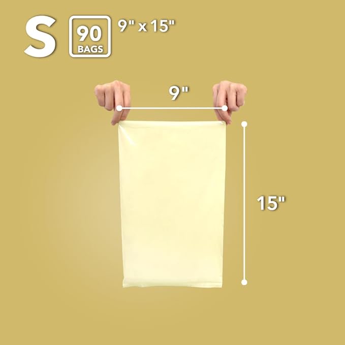 BOS Odor-Sealing Dirty Diaper Trash Bags - Scent &amp Smell Free (Color: Cream Yellow) (Pack of 2)