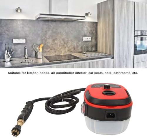 Handheld Steam Cleaner High Temperature High Pressure Steam Cleaner Portable Machine with Brush Heads for Kitchen Furniture Bathroom Car(Red)