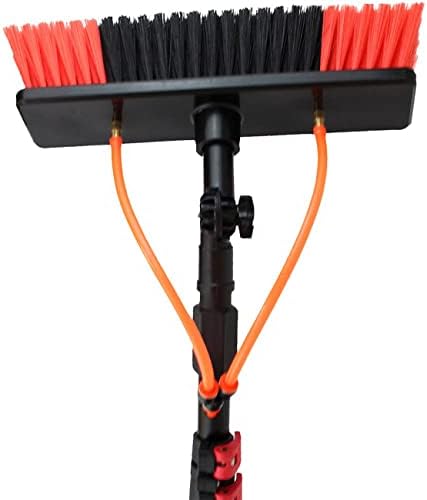 Glass Cleaning Brush Home Water Fed Telescopic Pole Kit Solar Panel Brush Rotating for Photovoltaic Panel18FT Window Cleaner Kit with Water Fed Pole Telescopic Brush &amp Spray Washer for Outd
