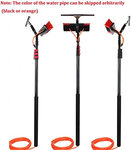 Glass Cleaning Brush Household Water Supply Telescopic Pole Kit Solar Panel Rotating Brush Solar Photovoltaic PanelsWindow Cleaning PoleWater Fed Pole Kit with Hose Spray &amp Squee