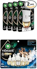 Air Wick Advanced Plug In Scented Oil Warmer (Pack of 4 Gadget Only) + 5ct Vibrant Refills Deep Blue Sea &amp Beach Wood