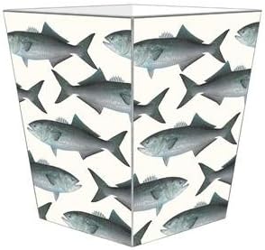 WB1521-Blue Fish Wastepaper Basket