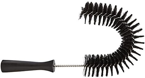 Vikan 53729 Hook Brush - 14.17-Inch Curved BPA-Free Pipe Tube and Gutter Cleaner Compatible with Vikan Extension Poles Black