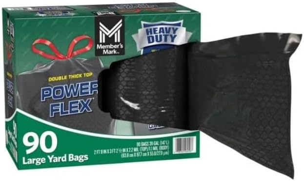 Member' Mark Heavy Duty 39-Gallon Yard Trash Bags Unscented ~ (90 Count).