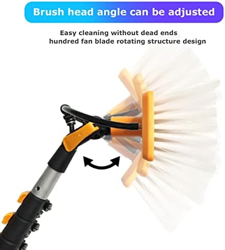Glass Cleaning Brush Home Water Fed Telescopic Pole Kit Solar Panel Brush Rotating for Photovoltaic PanelSolar Panel Cleaning Brush Telespole Water Fed Brush Spray Washer Outdoor Window Cl