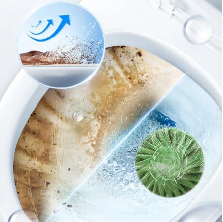 Toilet Bowl Cleaner Tablets Multi-Function Automatic Deodorizing Deep Cleaning Yellow Stain and Odor Removal 6/24 Packs