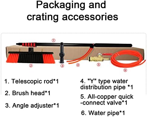 Glass Cleaning Brush Home Water Fed Telescopic Pole Kit Solar Panel Brush Rotating for Photovoltaic Panel3.6-10.8m Water Fed Telescopic Brush Window Cleaning Brush Extendable Cleaner Cons