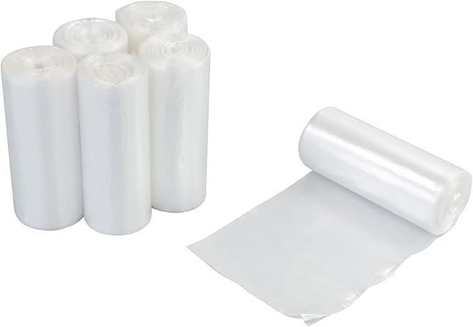 Xyskin 13 Gallon Clear Garbage Bags Tall Kitchen Can Liners 6 Rolls Office Trash Bags 150 Counts