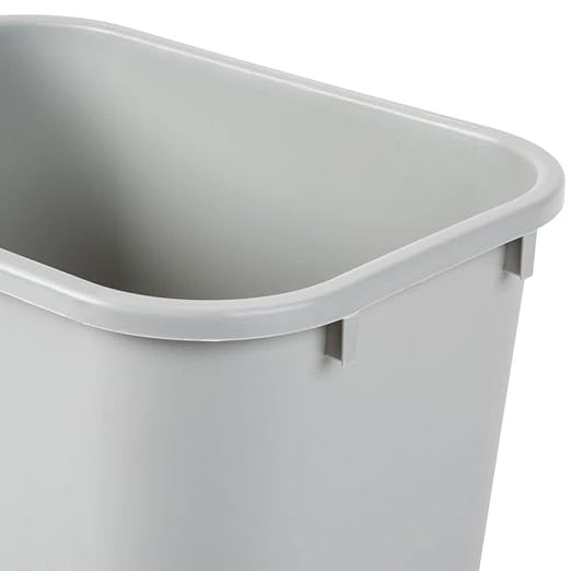 TableTop King 2818GY 28 Qt. / 7 Gallon Gray Rectangular Wastebasket